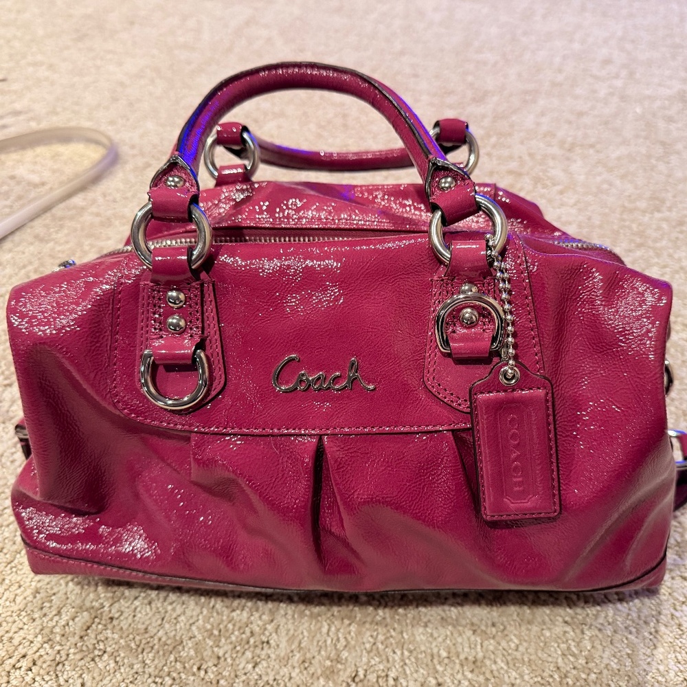 Patent leather Coach purse